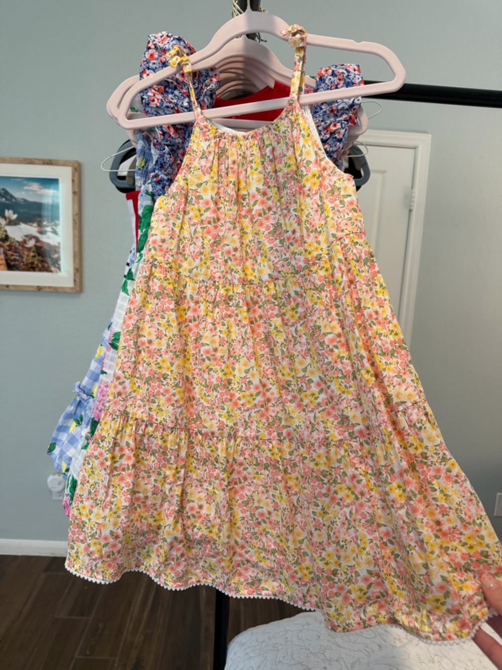 Janie and Jack Floral Sundress in White, Pink & Yellow